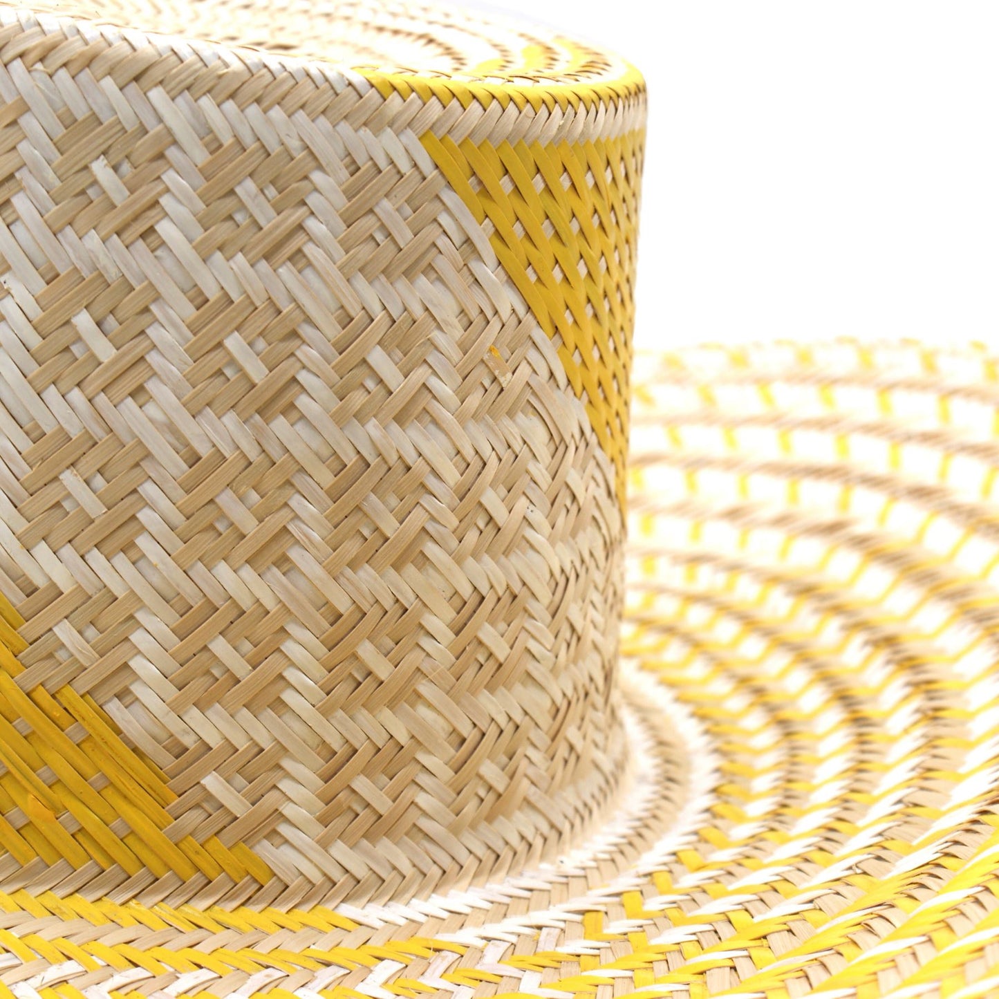 Ibiza Yellow Wide Brim Straw Hat Hat WASHEIN