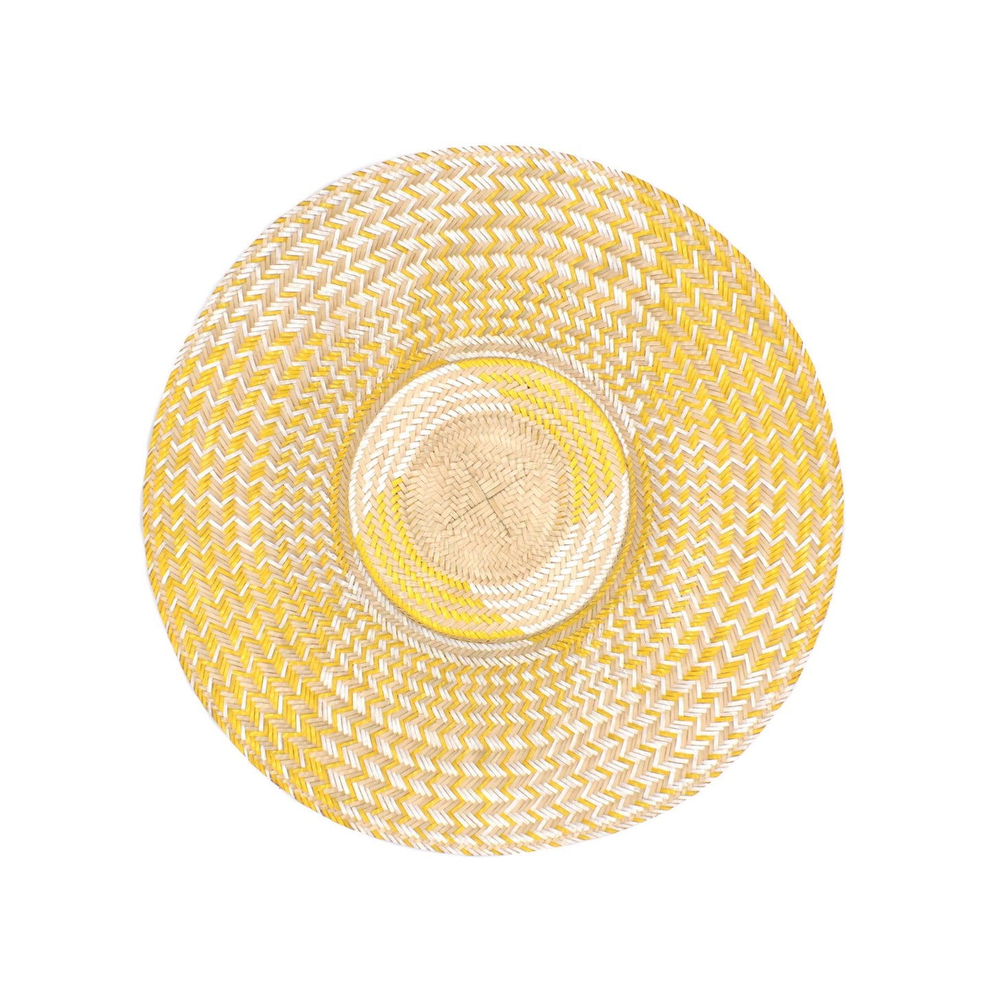 Ibiza Yellow Wide Brim Straw Hat Hat WASHEIN