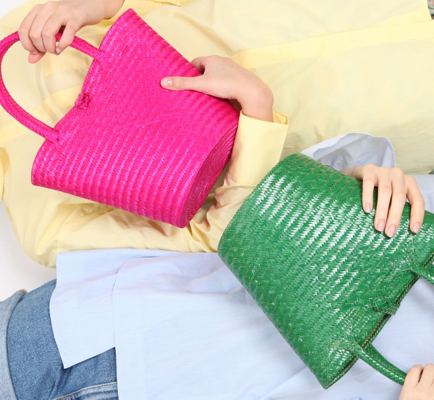 Kensington Fuchsia Mini Tote Straw Bag BAG WASHEIN