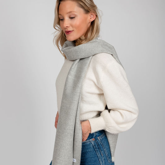 Light Grey Premium Baby Alpaca Scarf Scarf WASHEIN Light Grey