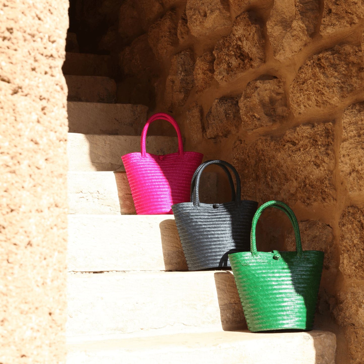 Luna Navy Mini Tote Straw Bag BAG WASHEIN