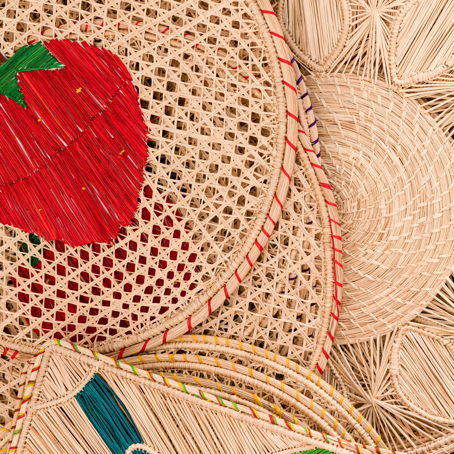 Natural Straw Neutral Leaves Round Placemats Placemats WASHEIN