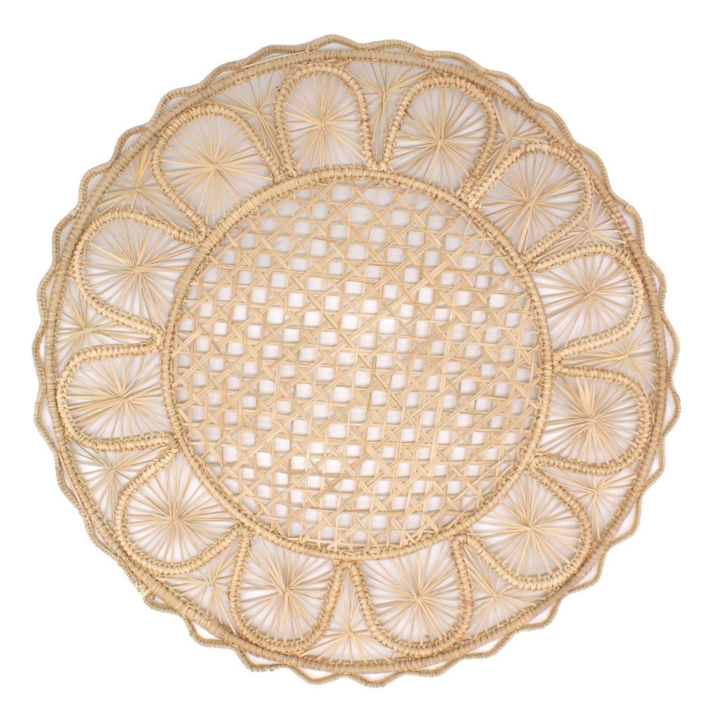 Natural Straw Neutral Sun Round Placemats Placemats WASHEIN