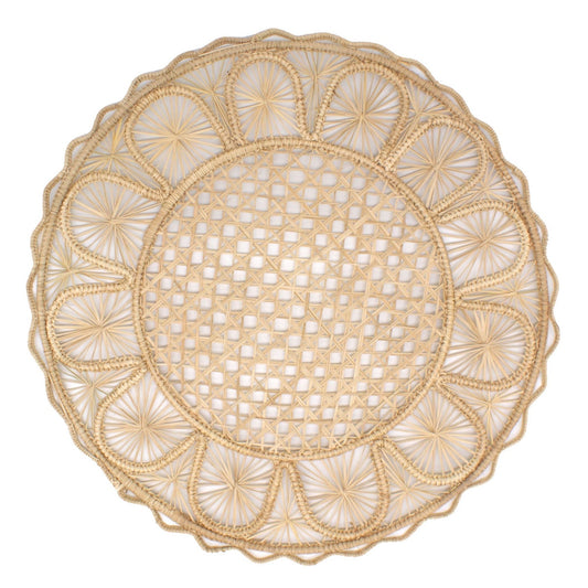 Natural Straw Neutral Sun Round Placemats Placemats WASHEIN