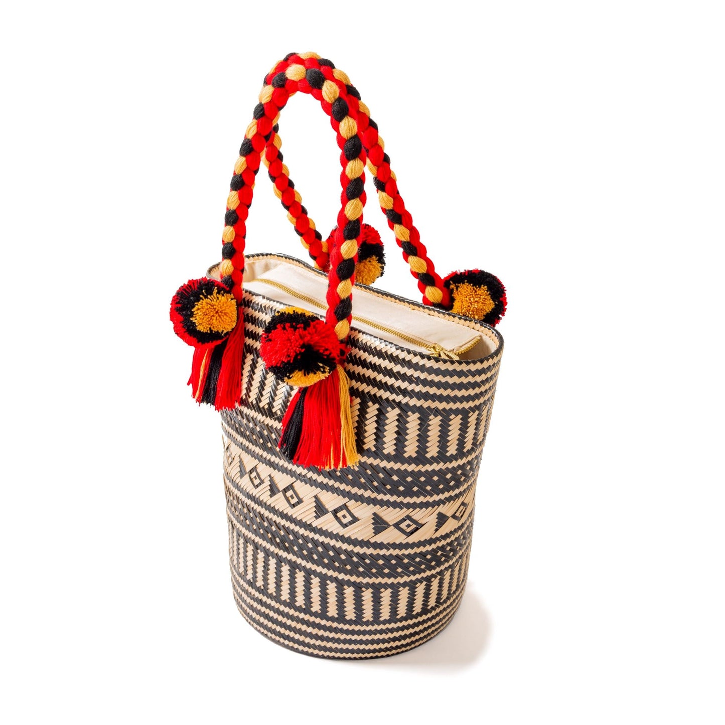 Premium Black Summer Woven Straw Basket Bag BAG WASHEIN