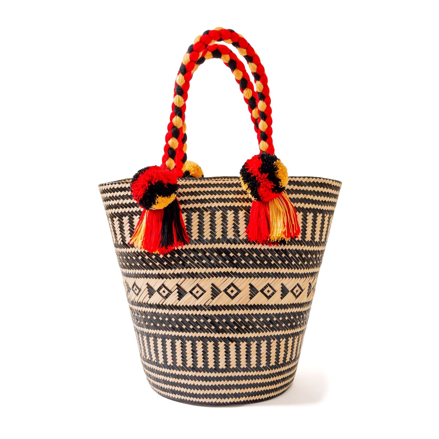 Premium Black Summer Woven Straw Basket Bag BAG WASHEIN