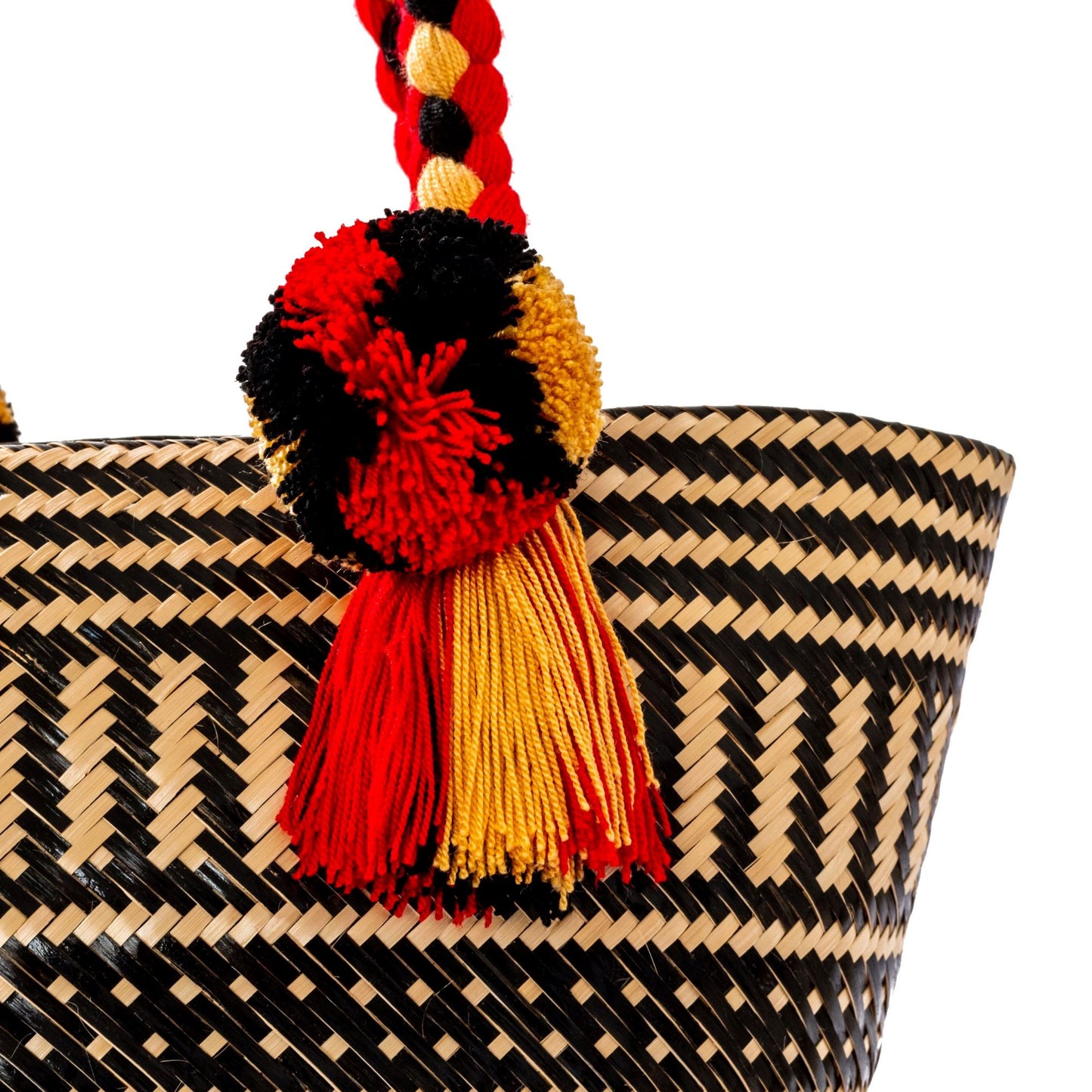 Premium Black Summer Woven Straw Basket Bag BAG WASHEIN