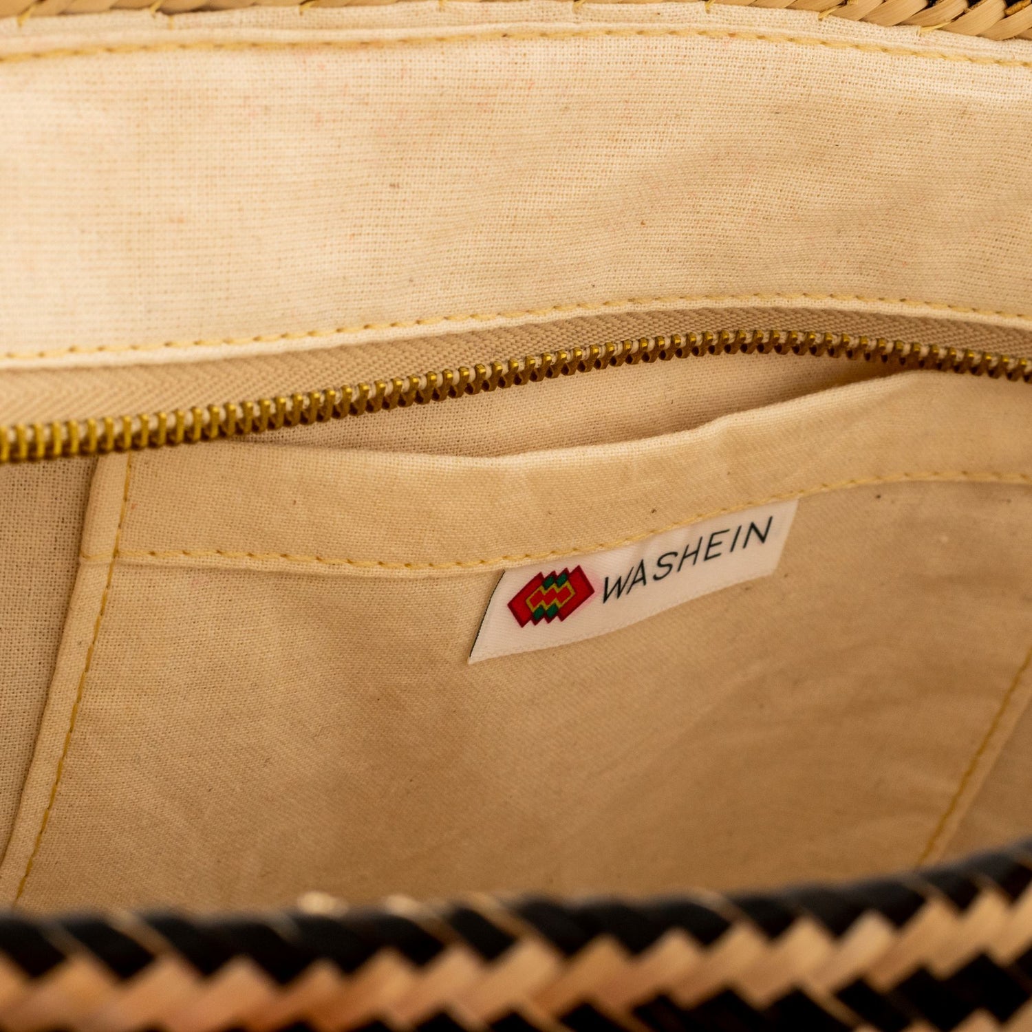 Premium Black Woven Straw Basket Bag BAG WASHEIN