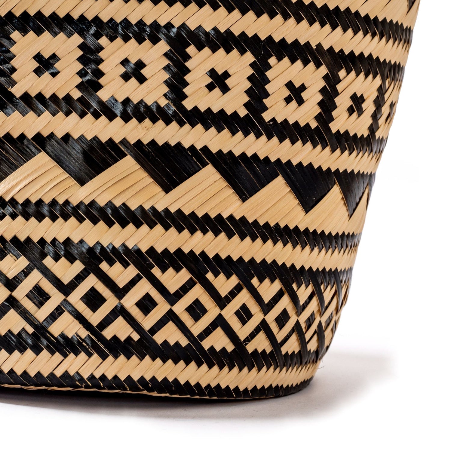 Premium Black Woven Straw Basket Bag BAG WASHEIN