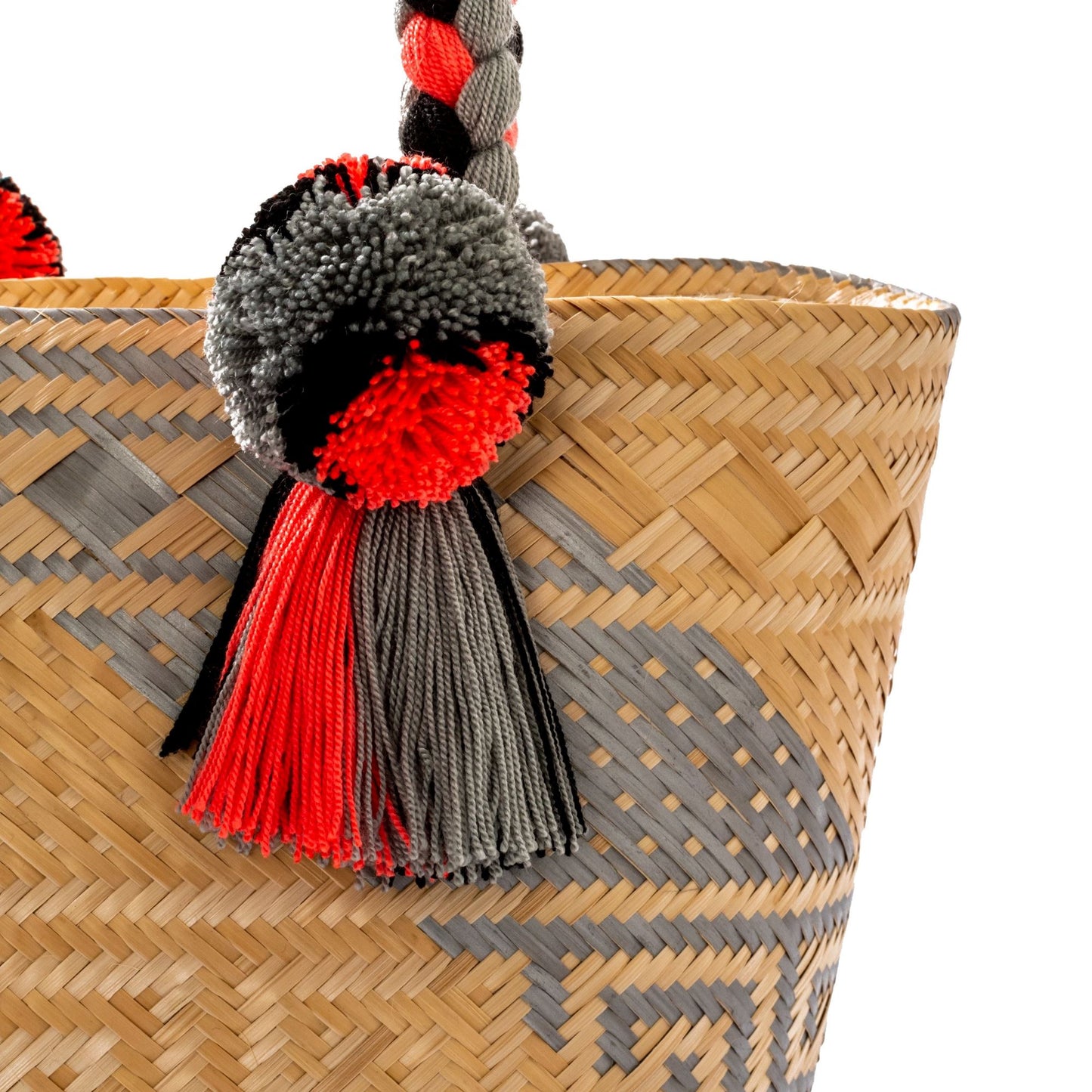 Premium Silver Woven Straw Basket Bag BAG WASHEIN
