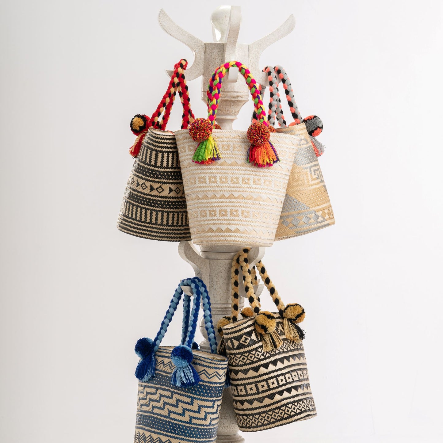 Premium White Woven Straw Basket Bag BAG WASHEIN