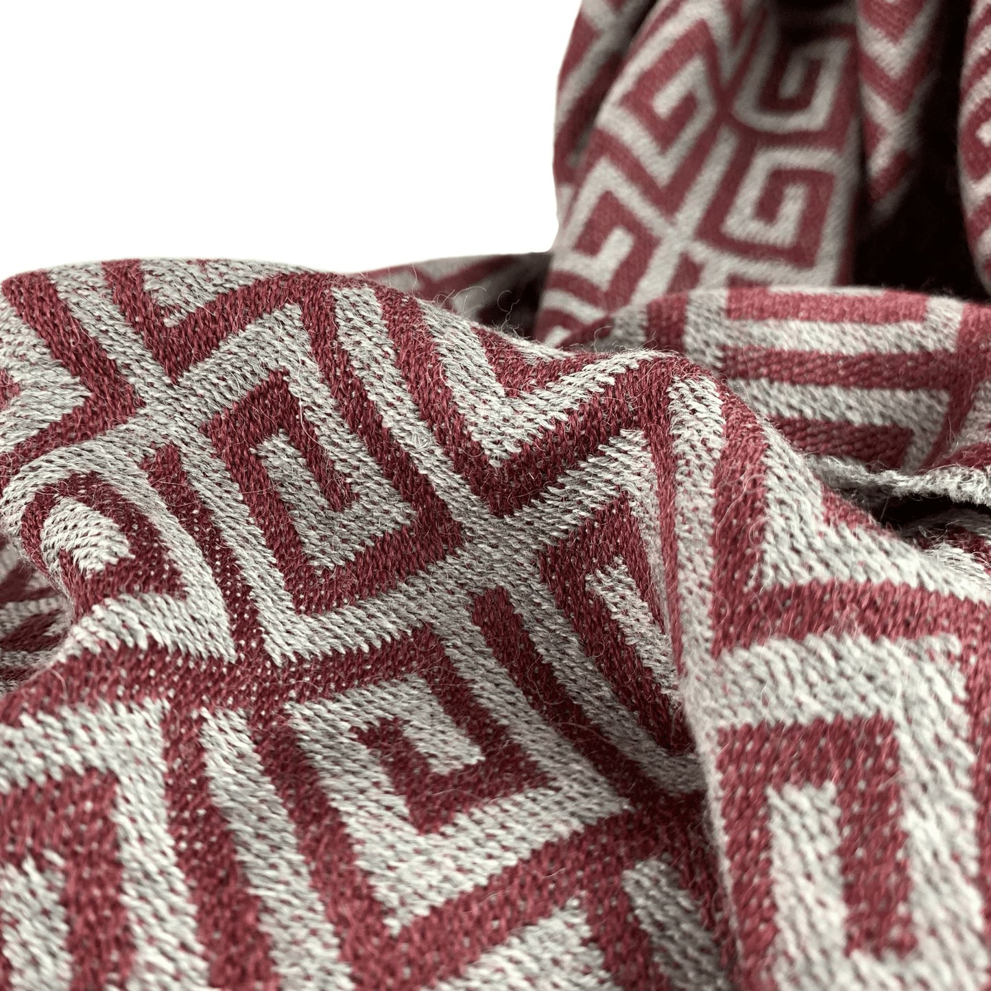 Red Ethnic Premium Baby Alpaca Throw Throws WASHEIN