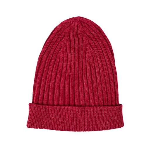 Rose Red Long Baby Alpaca Beanie Beanies WASHEIN