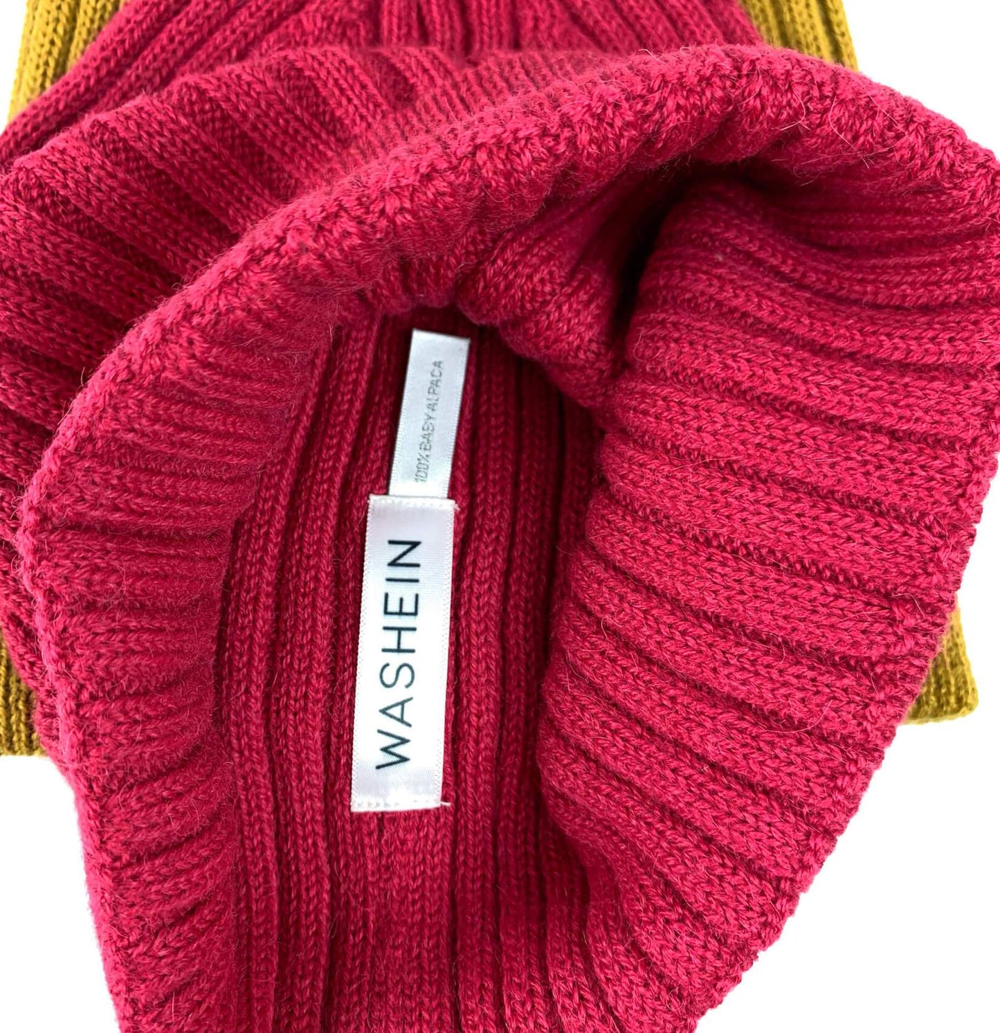 Rose Red Long Baby Alpaca Beanie Beanies WASHEIN