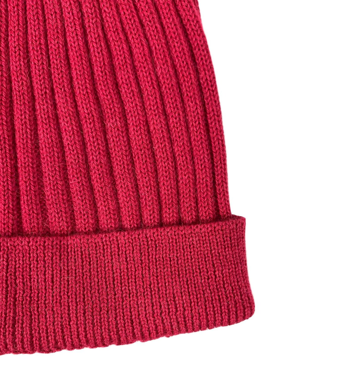 Rose Red Long Baby Alpaca Beanie Beanies WASHEIN