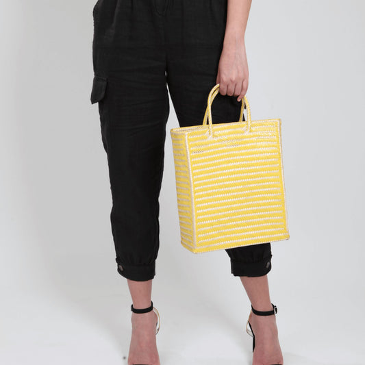 Sardinia Medium Yellow Straw Basket Bag BAG WASHEIN