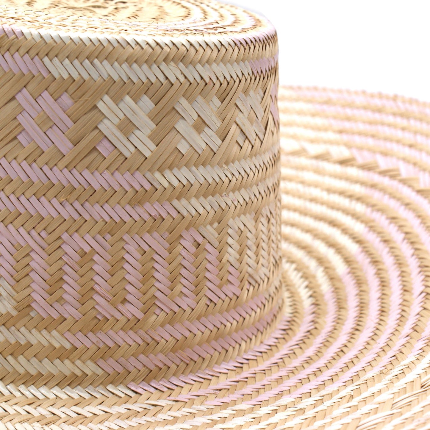 Seashell Pink Wide Brim Straw Hat Hat WASHEIN