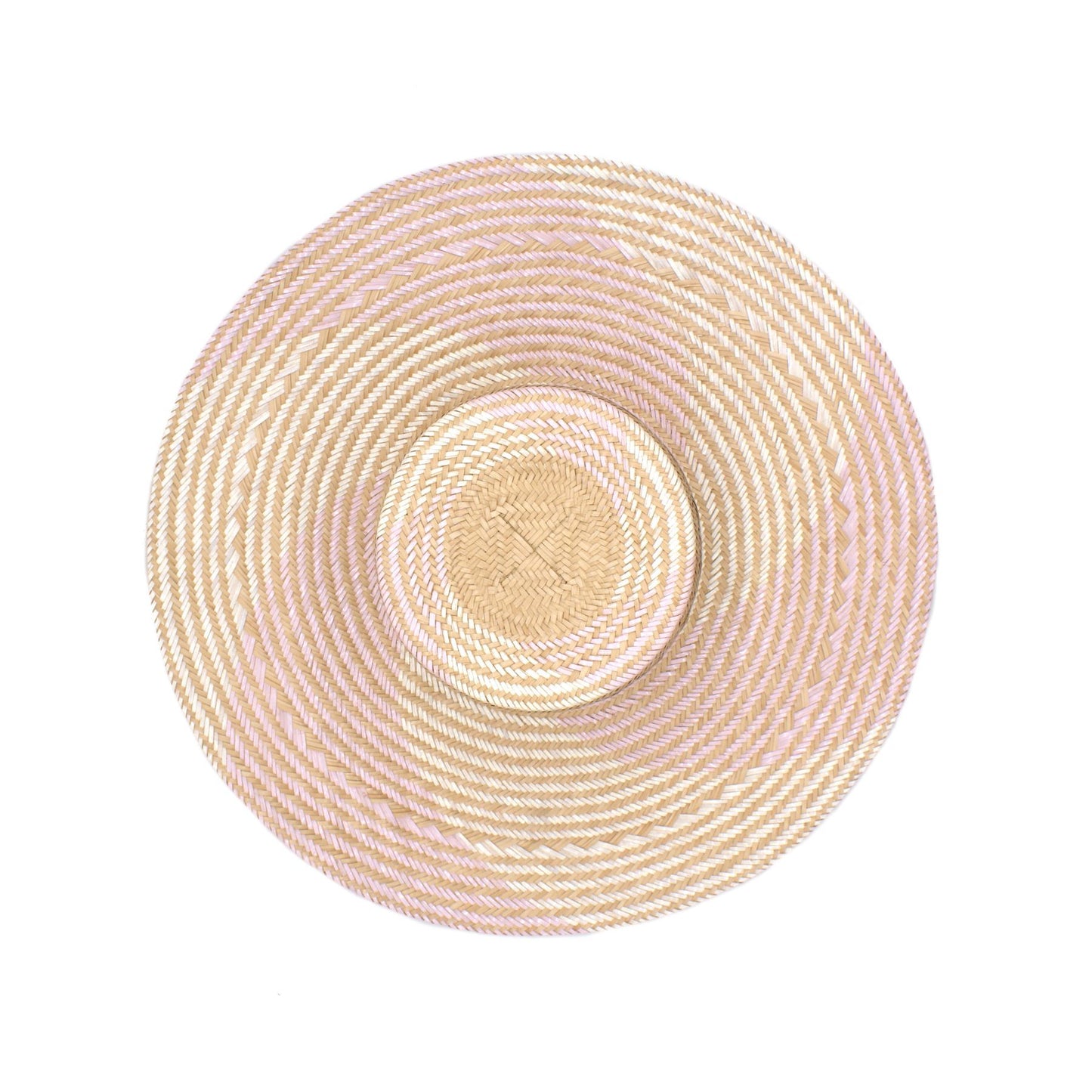Seashell Pink Wide Brim Straw Hat Hat WASHEIN