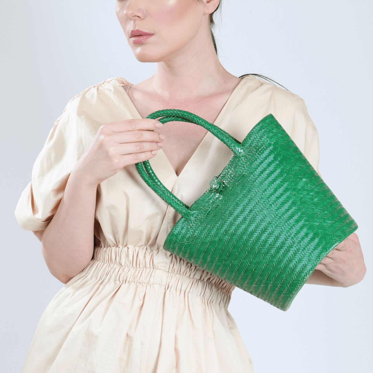 Selva Green Mini Tote Straw Bag BAG WASHEIN