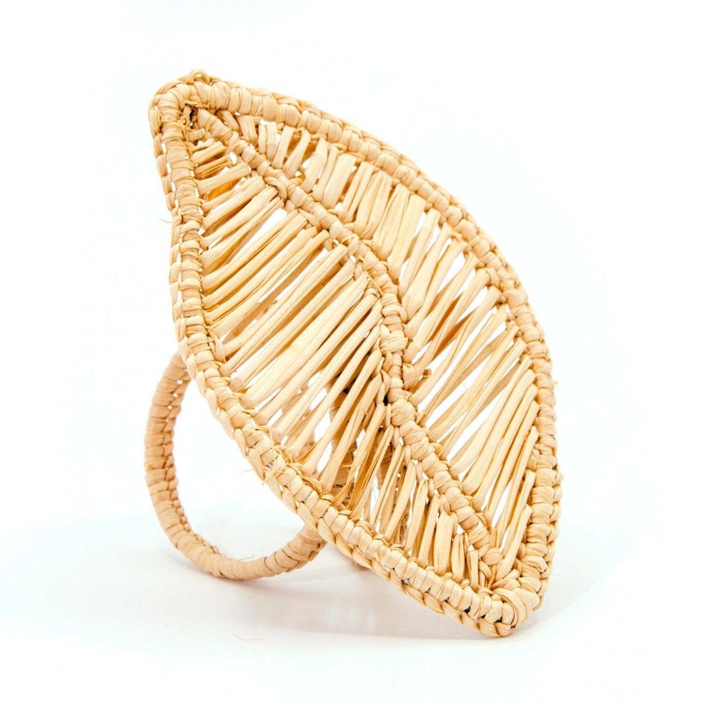Set X 4 Woven Natural Iraca Straw Leaves Napkin Rings Napkin Rings WASHEIN