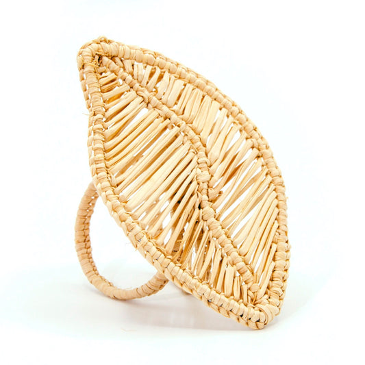 Set X 4 Woven Natural Iraca Straw Leaves Napkin Rings Napkin Rings WASHEIN