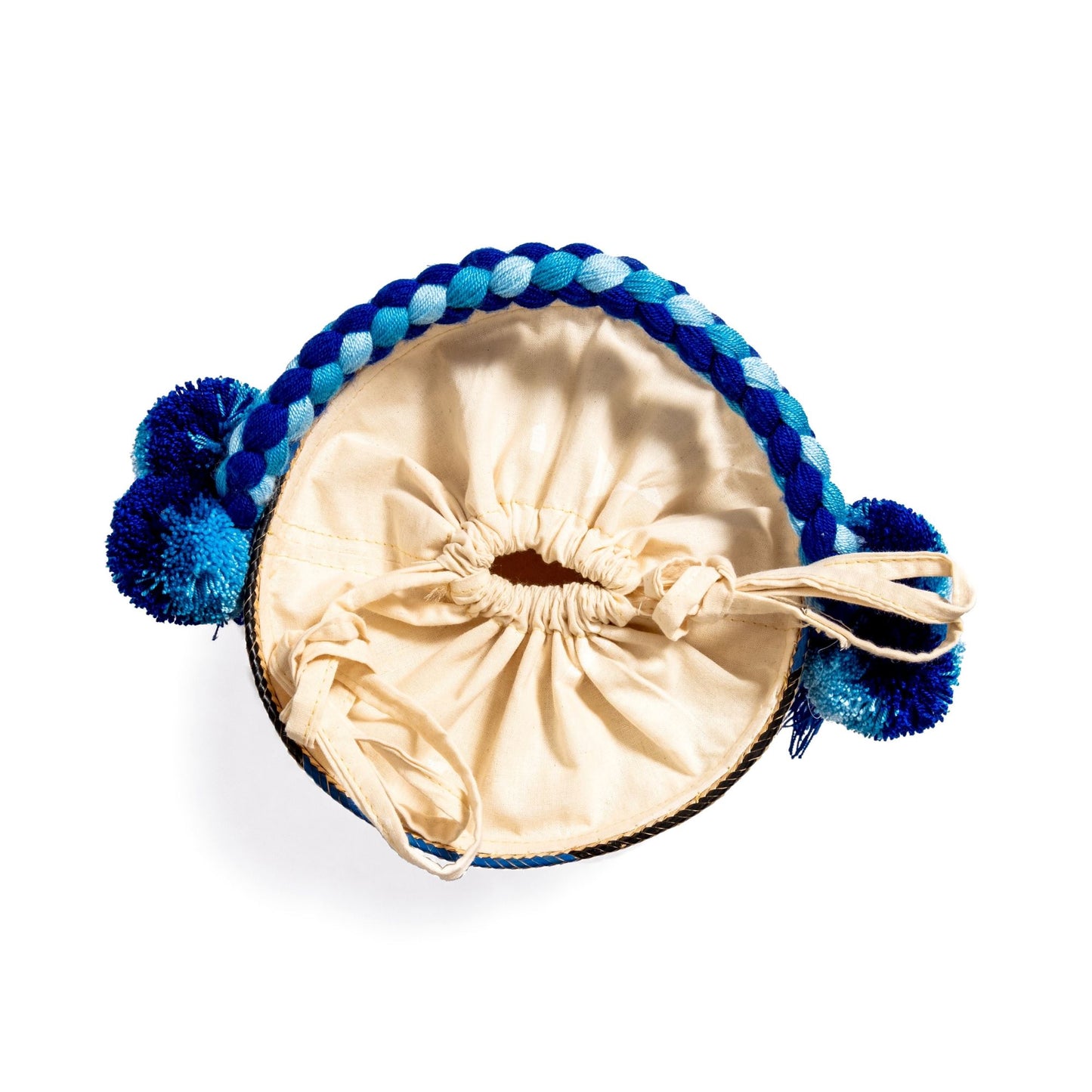Small Blue Candy Woven Straw Bucket Bag BAG WASHEIN