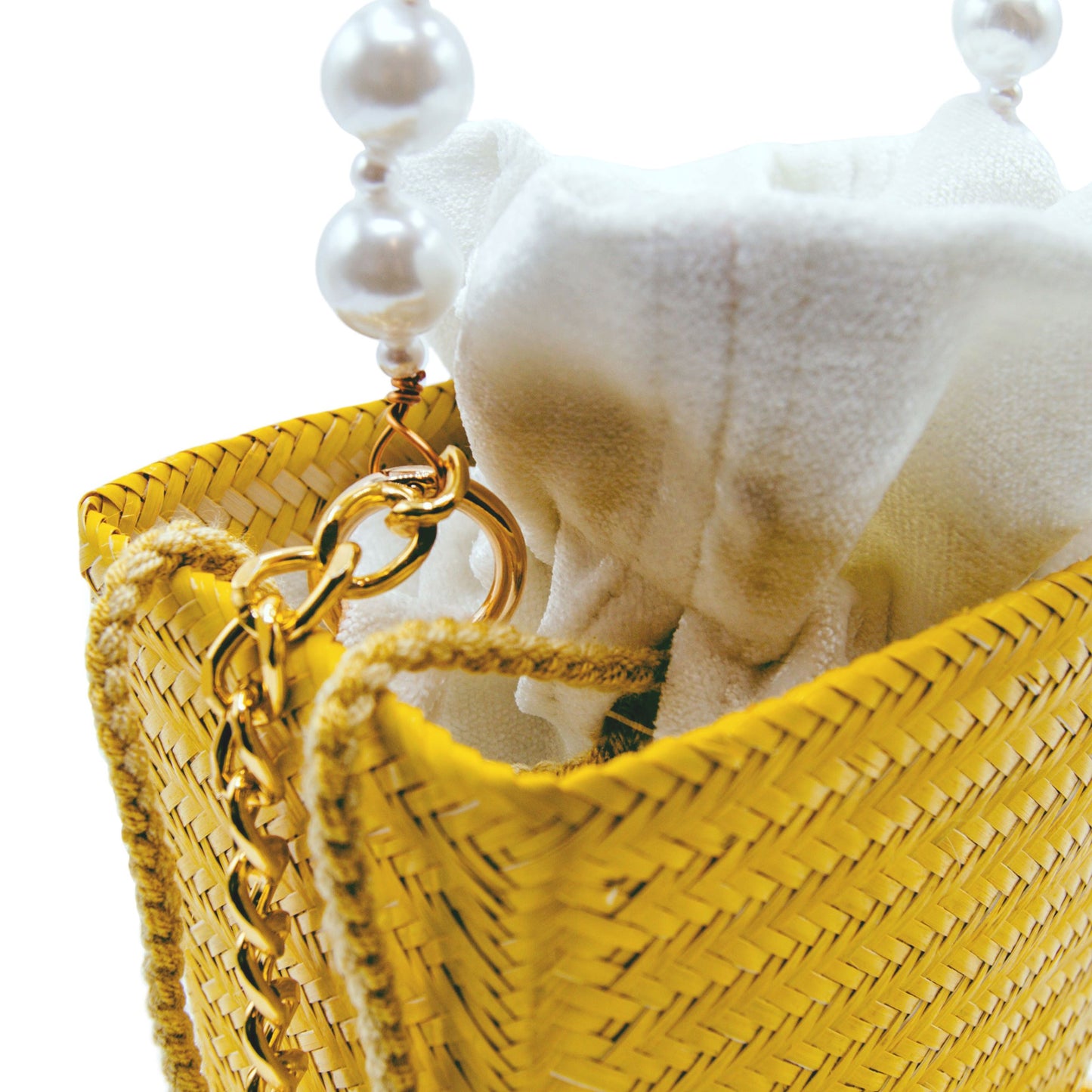 Tuparro Yellow Small Handwoven Straw Basket Bag BAG WASHEIN