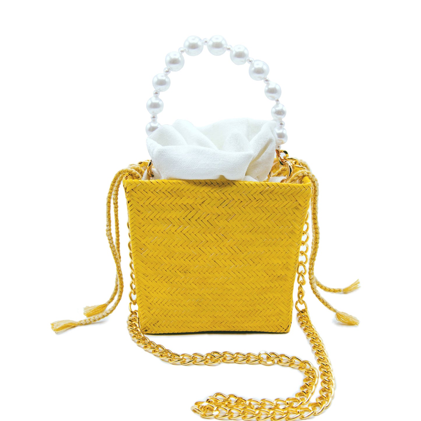 Tuparro Yellow Small Handwoven Straw Basket Bag BAG WASHEIN