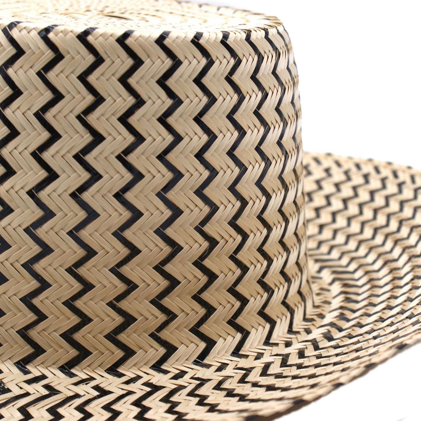 Viajero Black Short Brim Straw Hat Hat WASHEIN
