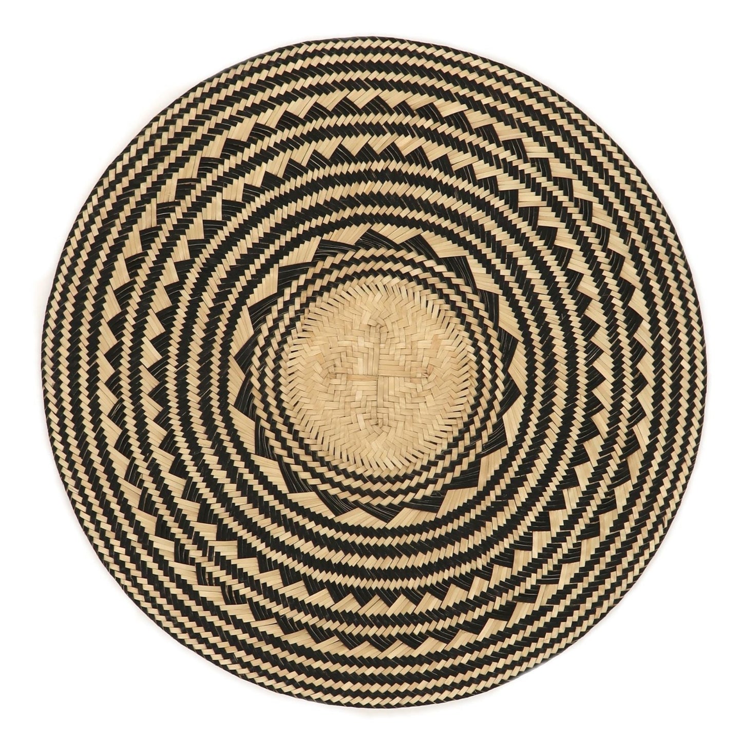 Woven Natural Straw Black Round Placemats Placemats WASHEIN