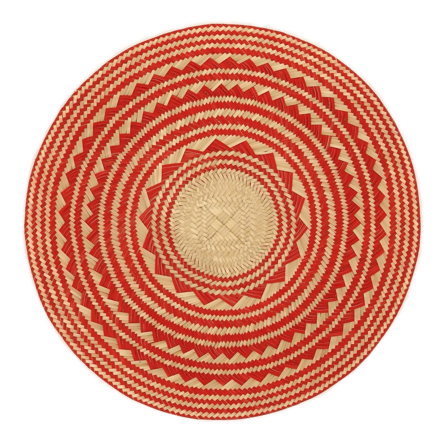 Woven Natural Straw Red Round Placemats Baskets WASHEIN