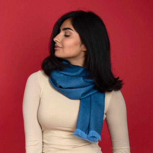 Yale Blue Premium Baby Alpaca Scarf Scarf WASHEIN