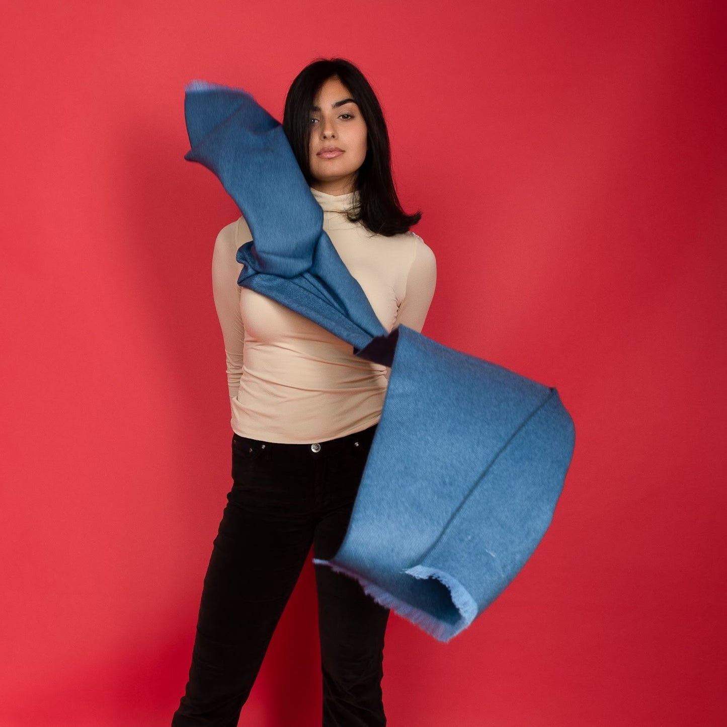 Yale Blue Premium Baby Alpaca Scarf Scarf WASHEIN Yale Blue