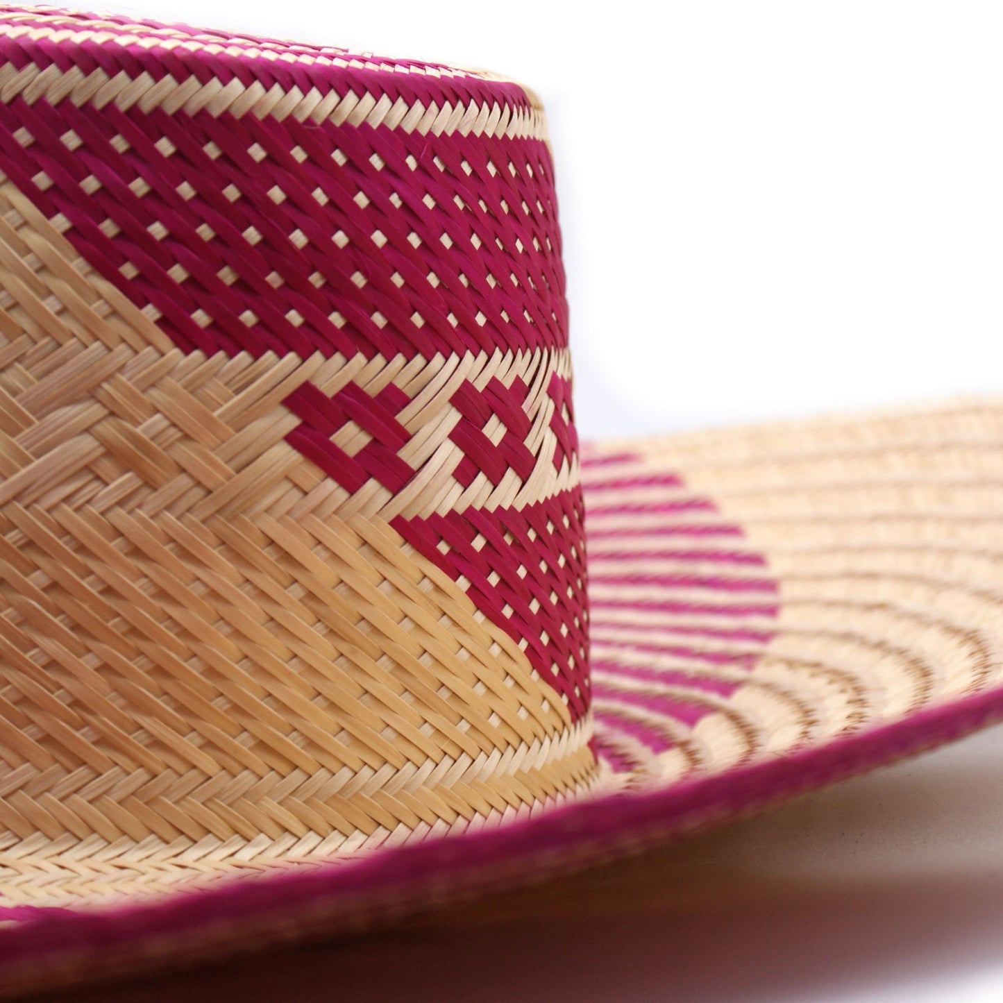 Yonna Fuchsia Wide Brim Straw Hat Hat WASHEIN