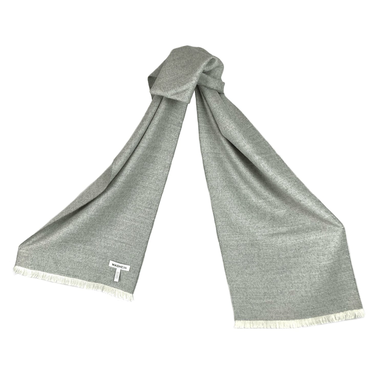 Light Grey Premium Baby Alpaca Scarf Scarf WASHEIN 