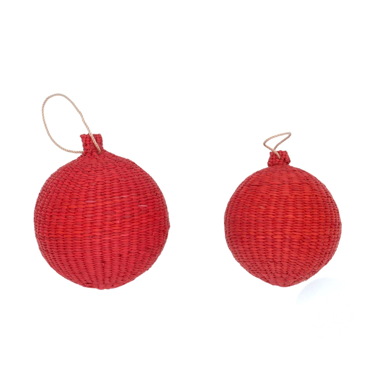 Red Christmas Tree Baubles Pack of 3 Bauble WASHEIN 8cm 