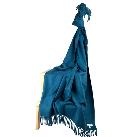 Blue Classic Premium Baby Alpaca Throw Throws WASHEIN 