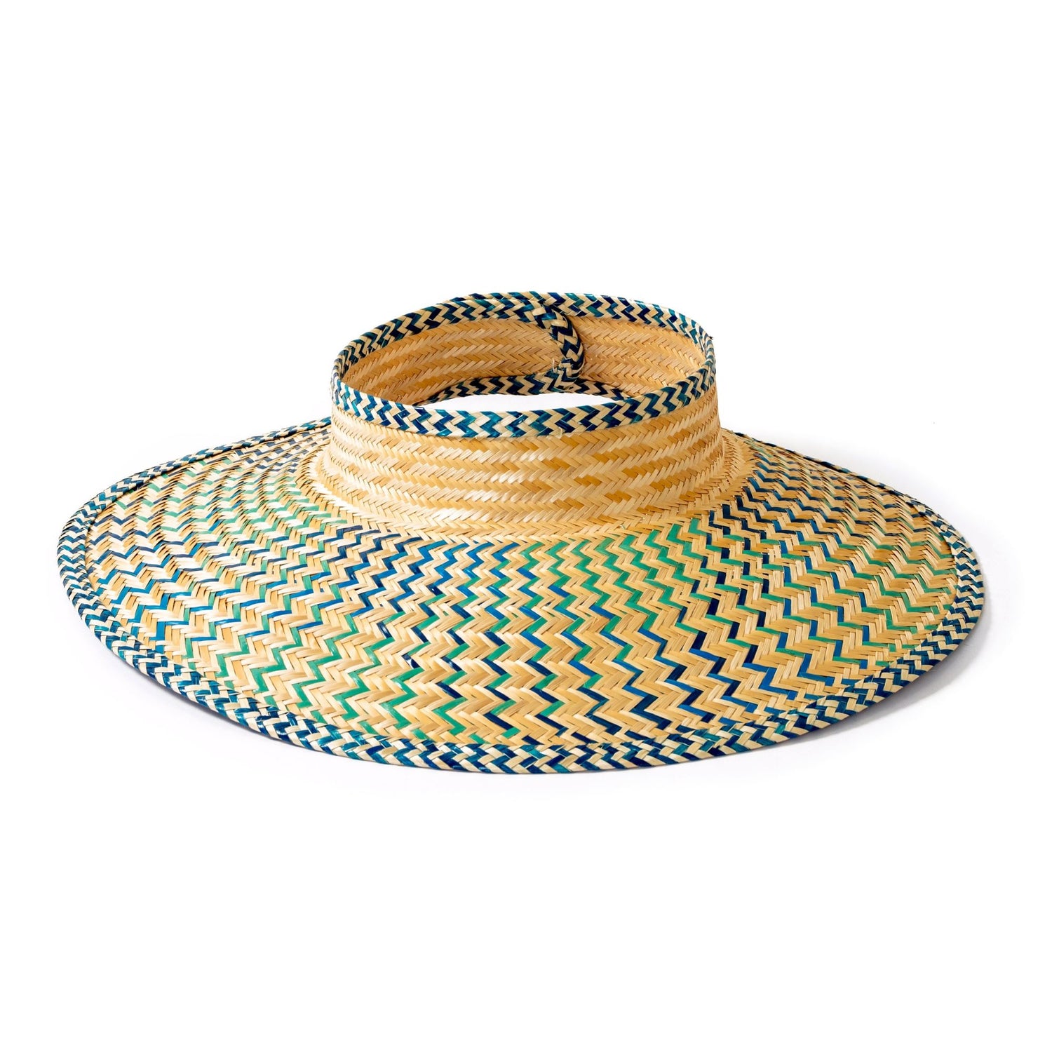 Blue Green Woven Straw Sun Visor Visor WASHEIN 