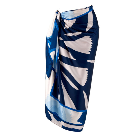 Cotton Satin - Sarong - Blue Orchid Sarong WASHEIN 