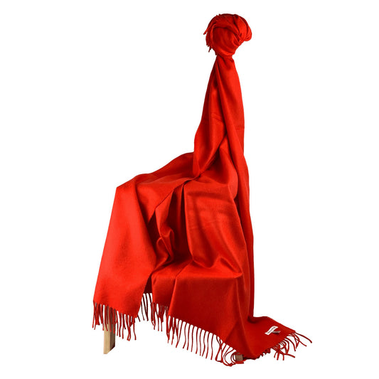 Red Classic Premium Baby Alpaca Throw Throws WASHEIN 